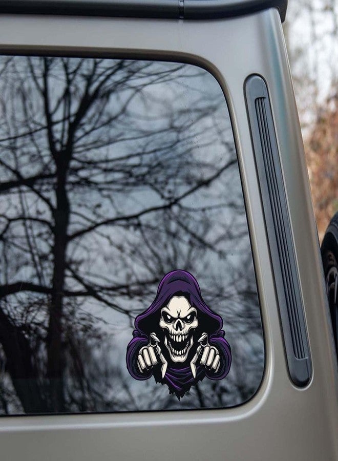 A1GRAPHIX Monster Peeking Window Stickers, Removable Double Sided Tear Window Clings Car Decals Auto Motorcycle Wall Art Decals Laptop Bumper Stickers (Pack- of -2) (Multicolor/C, 6X6 Inch) - Image 2